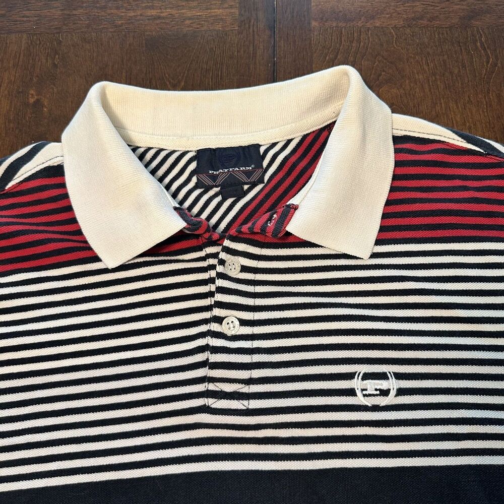 Vintage Phat Farm Men’s Large Striped Polo Shirt Red Blue Beige Y2K